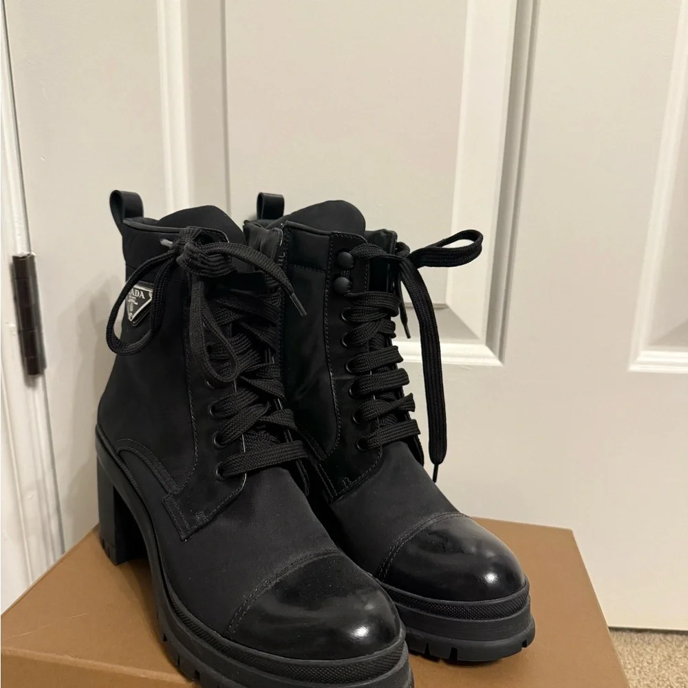 Prada Black Combat & Moto Boots - Picture 2 of 7